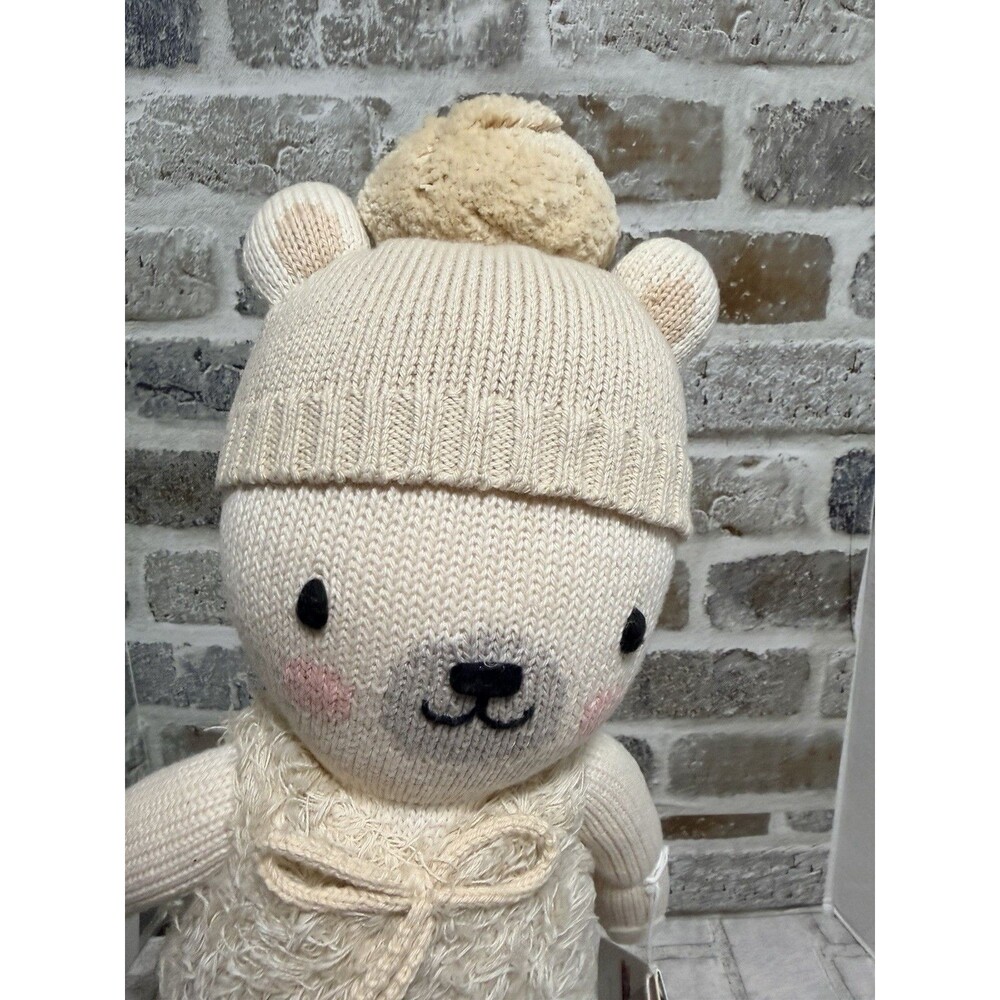 Cuddle + Kind Handmade Stella The Polar Bear Knit Doll Baby Plush Toy 15” New - Picture 2 of 13